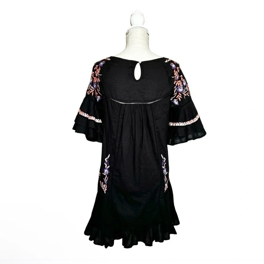 Free People Embroidered Mini Dress Women Size S